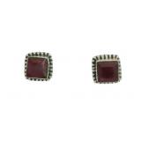 Genuine 2.00 ct Ruby Stud Earrings
