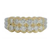 Platinum/18k Gold 1.04 ct Natural VVS Diamond Ring