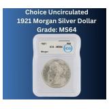 MS64 1921-1935 Peace Silver Dollar