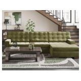 Ashley Caspian 2-Piece Olive Sectional W/ Chaise