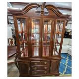 Lighted Cherry Curio Cabinet
