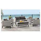 Pulaski 4 pc Outdoor Gray Wicker Resin Set