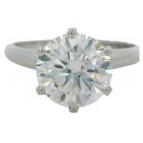Platinum 2.88 ct Round Lab Diamond Solitaire Ring