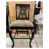 Elegant Black 24-in Barstool w/ Cut Out Design
