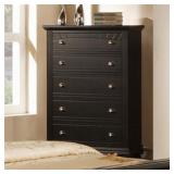Elements Brooke Black 5 Drawer Chest