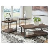 Trindwick Modern Industrial Cofee & End Table Set