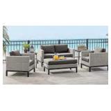 Pulaski 4 pc Outdoor Gray Wicker Resin Set