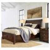 King Porter Sleigh Storage Bed & Nightstand