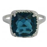 Cushion Cut 3.80 ct Mystic Topaz-Diamond Ring