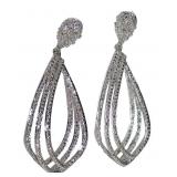 Huge 47 mm Diamond Accented Dangle Earrings