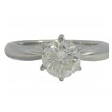 Platinum 1.25 ct Natural Diamond Solitaire Ring