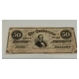 1864 $50 Confederate States Bank Note