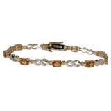Elegant Natural Citrine Infinity Bracelet