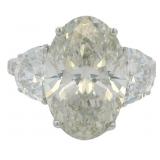 14k Gold 6.52 ct Oval Cut Lab Diamond Ring