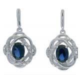 Oval 2.00 ct Sapphire & Diamond Accent Earrings
