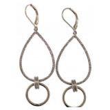 Large Diamond Accented Dangle Earrings