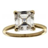 14k Gold 3.06 ct Asscher Cut Lab Diamond Ring