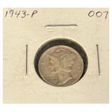 1943 - Philadelphia Mint Mercury Silver Dime