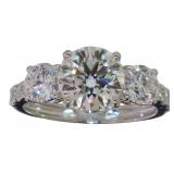 Platinum 3.30 ct VS Round Lab Diamond Ring
