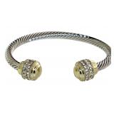 David Yurman Style Crystal Bangle Bracelet