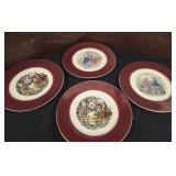 4pec vintage dinner plates, likely from the