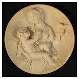 Italian hand-carved alabaster wall plate