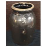 antique stoneware butter churn crock