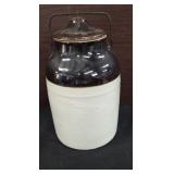 antique stoneware canning crock or jar