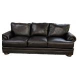 Dark Brown Ashley Nailhead Sofa-Come See, Come