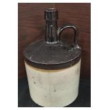 Antique Stoneware Pottery Glazed Off-White &