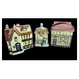 (3) Cottage House Cookie Jars