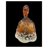 Fenton Amber Lily of the Valley Opalescent Cameo