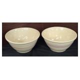vintage McCoy Pottery mixing bowls with pink and