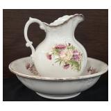 antique wash basin and pitcher set, also commonly