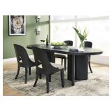 Rowanbeck Art Deco Oak Table & 4 Side Chairs