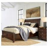 King Porter Sleigh Storage Bed & Nightstand