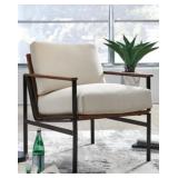Tilden Rubbed Bronze Tone Chair W/ Ivory Cushion