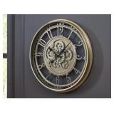 Vinatge Inspired 27-in Champagne Wall Clock