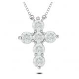 Brilliant 1.00 ct VS Lab Diamond Cross Necklace