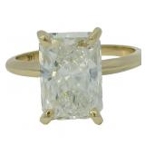 14k Gold 3.81 ct Radiant Cut VS Lab Diamond Ring