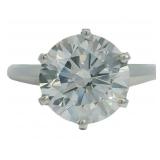 Platinum 3.88 ct Round VS Lab Diamond Ring