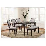 Langwest Dining Table With 4 Chairs & Bench