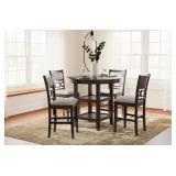 Langwest Drum Table & 4 Side Chairs