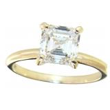 14kt Gold 2.12 ct Asscher Cut VS Lab Diamond Ring