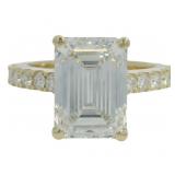 14kt Gold 5.64 ct Emerald Cut VS Lab Diamond Ring