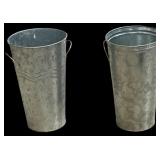 Pair Galvanized Metal Vases