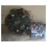 CHRISTMAS  RAFE AND ORNAMENTS