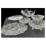 (6) pc Crystal Bowls/Plates ALL GOOD
