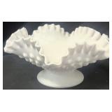 Fenton Hobnail Milk Glass Footed Bowl