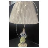 Vintage Porcelain Girl Lamp